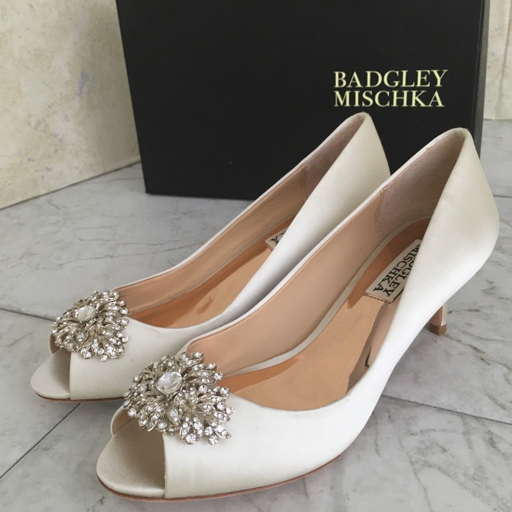 Badgley Mischka Ivory Satin bridal Heels